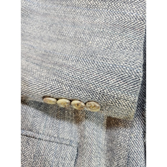 Evan-Picone Men's Gray Herringbone Wool Sport Coat Blazer 2 Button Made in USA - Picture 8 of 10
